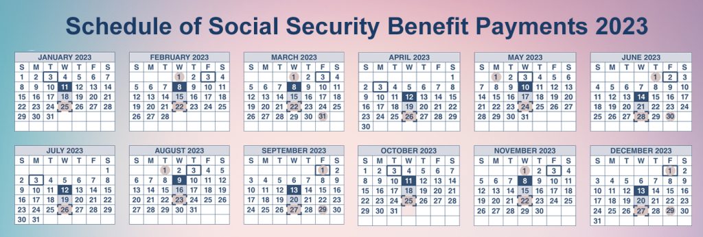 Social Security (SSI & SSDI) Benefit Payments Schedule 2023