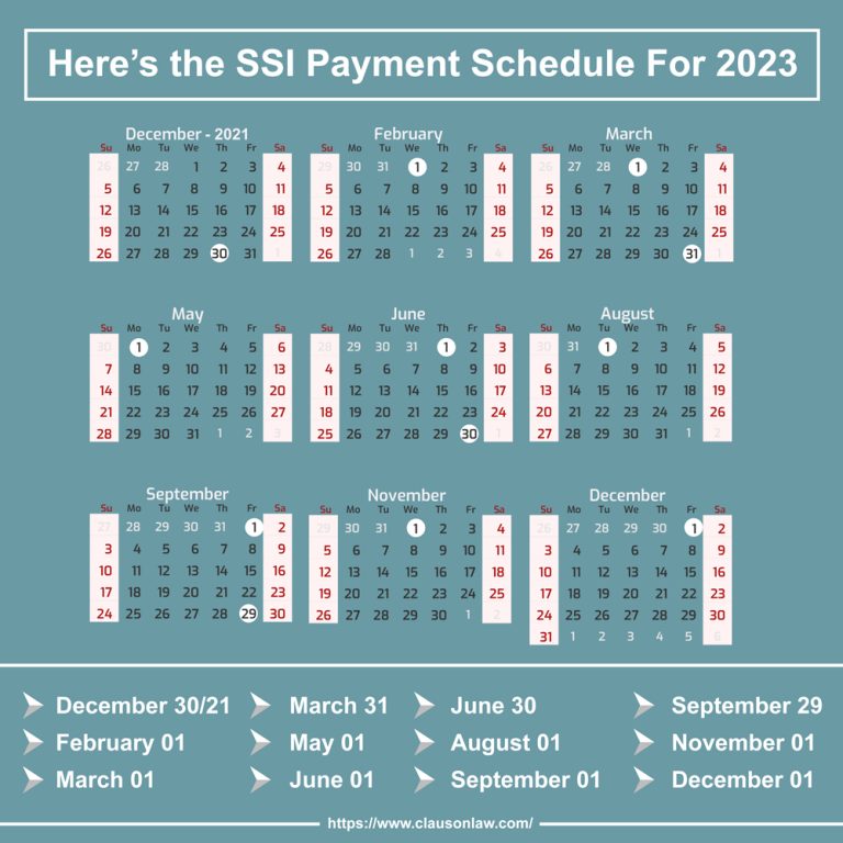 Social Security (SSI & SSDI) Benefit Payments Schedule 2023