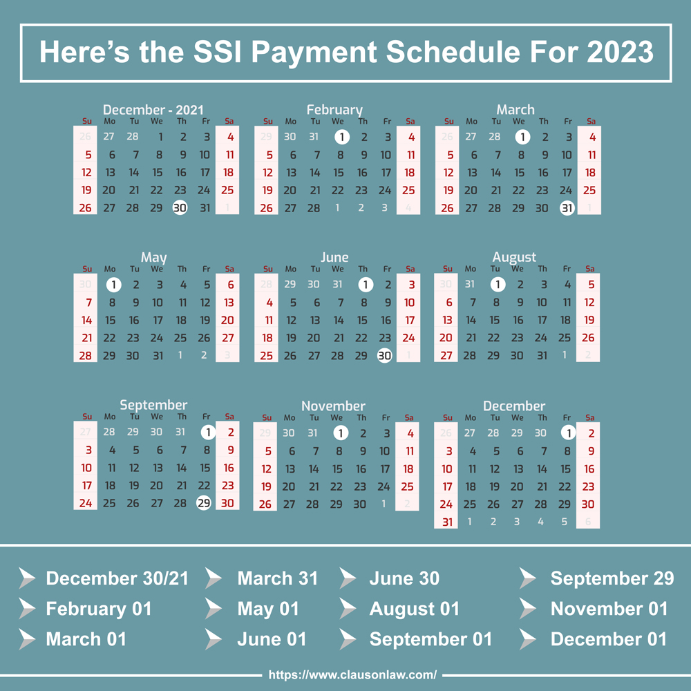 SSI payment schedule for 2023