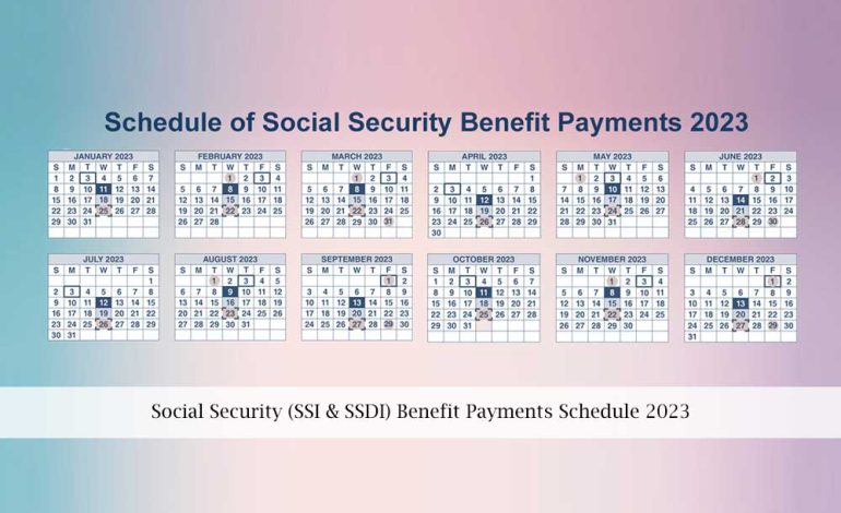 Social Security (SSI & SSDI) Benefit Payments Schedule 2023